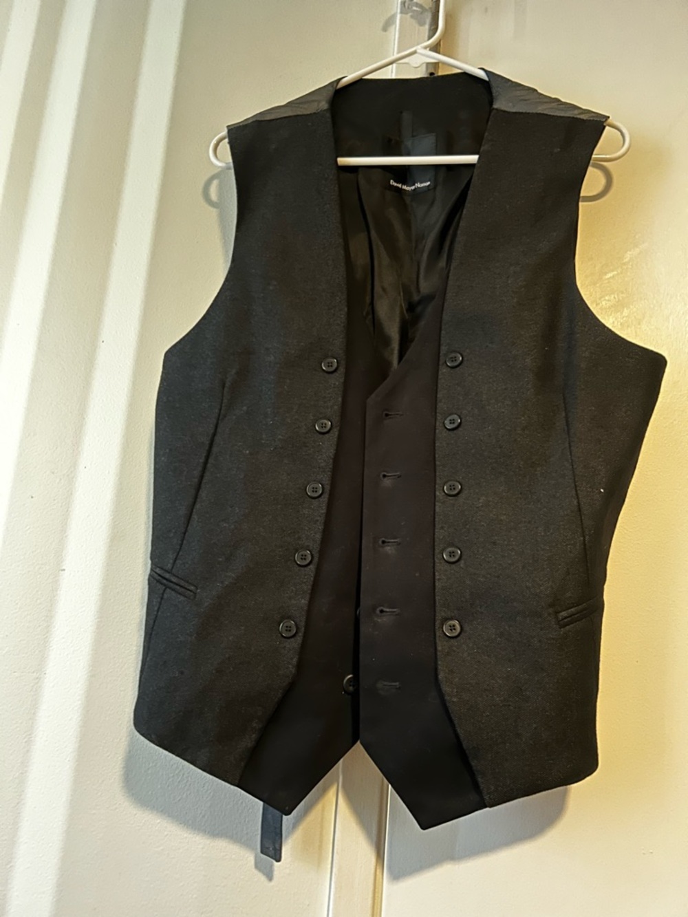 David Mayer Naman Classic Black / Grey Men's Dress Double Vest -XXL